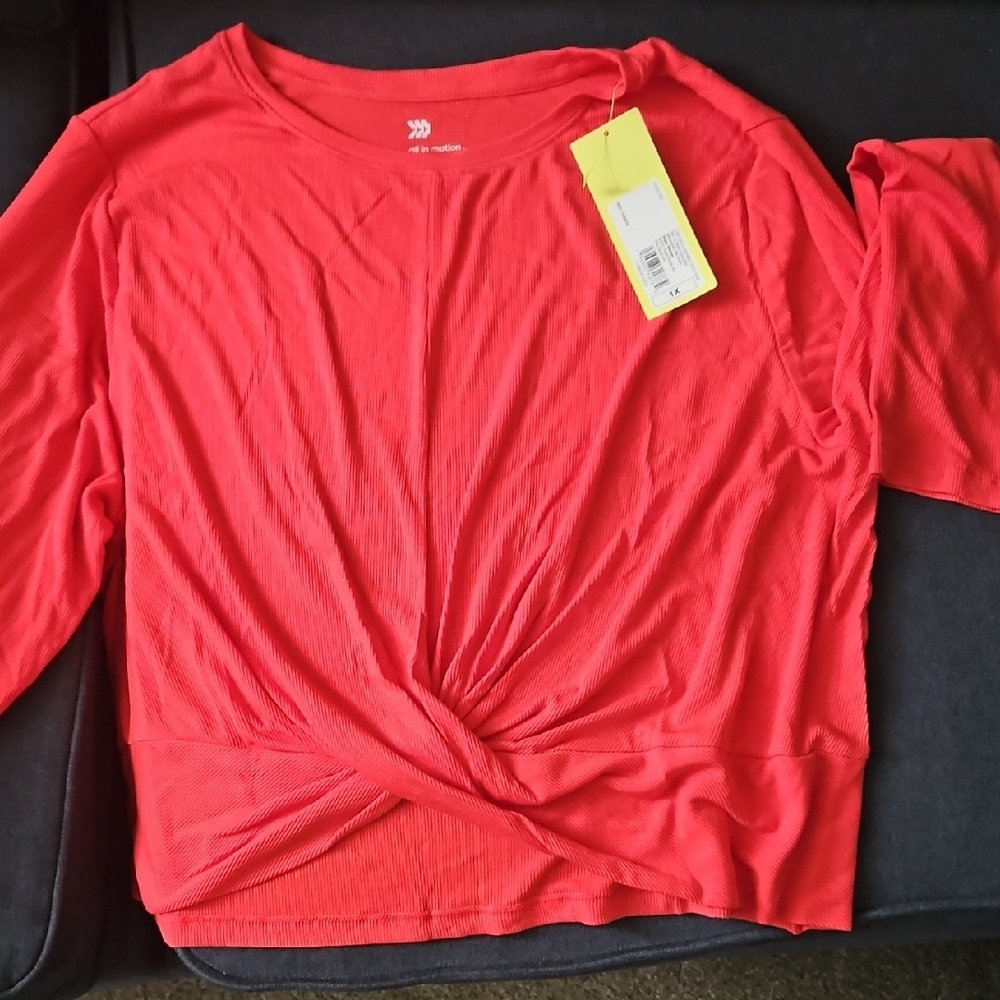 all in motion Women's Twist-Knot Long Sleeve Top - Red